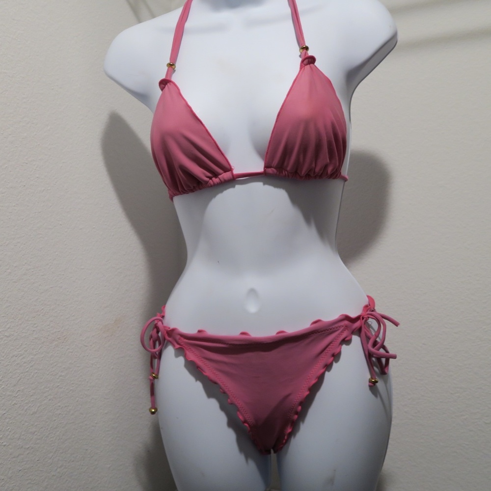 Pink Tie String Bikini